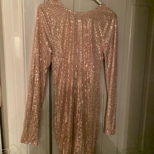 Rose gold sequin dress